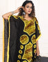 Modest Onyx Black Color Brasso Hippie Style Kaftan