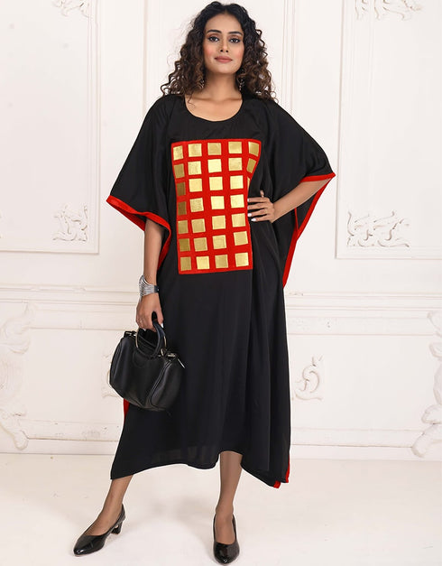 Islamic Miage Black Silk Fancy Style Kaftan