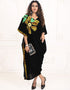 Arabic Dark Back Multi Printed Velvet kaftan