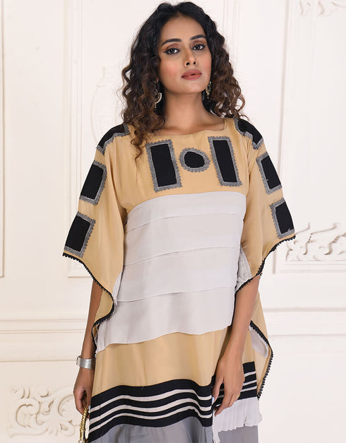 Modest Light Brown Boho Style Handmade Kaftan