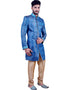 Electric Blue Indo western Zari Brocade Chudidaar Closure View