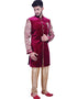 Burgundy Purple Indo western Velvet Chudidaar Closure View