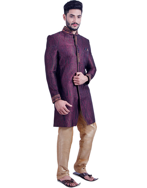 Multicolor Indo western Zari Tanchoi Chudidaar Closure View