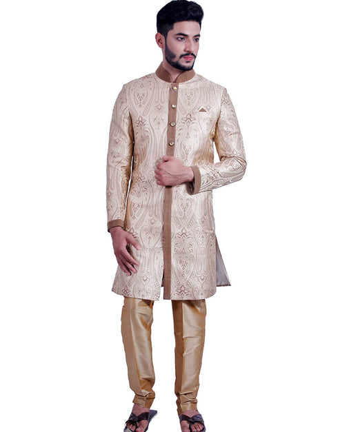 Flaxen Indo western Kinkhab Brocade Chudidaar