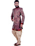 Marron With Gold Indo western Zari Brocade Chudidaar Closure View
