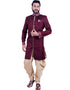 Wine Indo western Katan Kela Brocade Dhoti