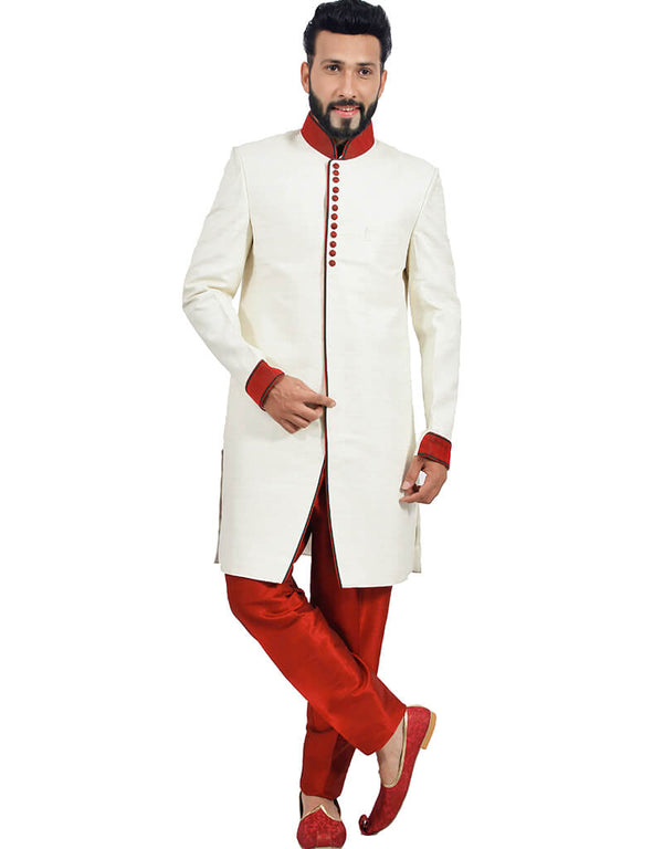 White Indo western Art Silk Pant