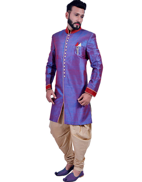 Blueberry Indo western Art Silk Dhoti Closure View