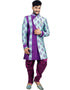 Island Lagoon With Purple Indo western Silk Brocade Dhoti
