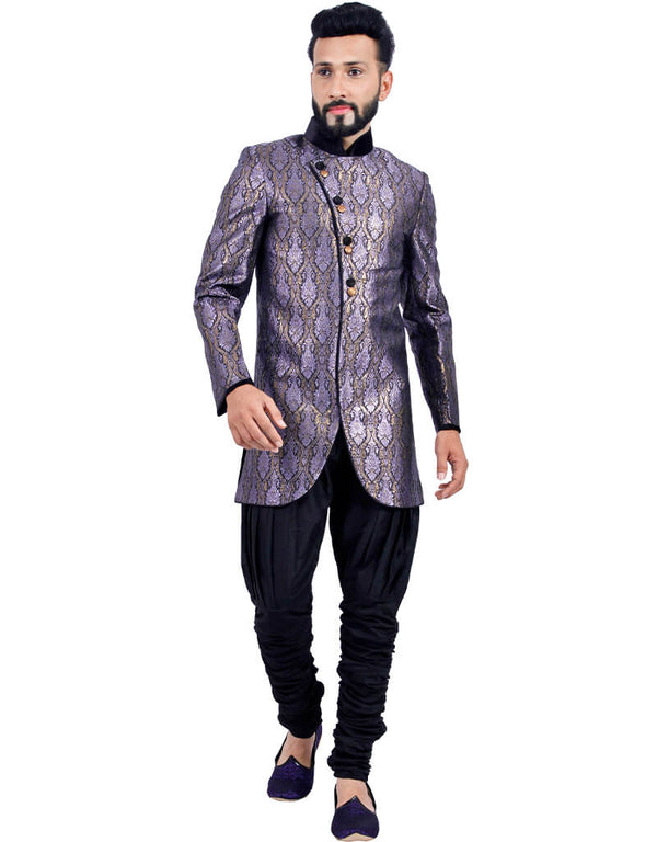 Purple Indo western Zari Tanchoi Dhoti