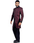 Marron With Black Indo western Kela Brocade Pant Closure View