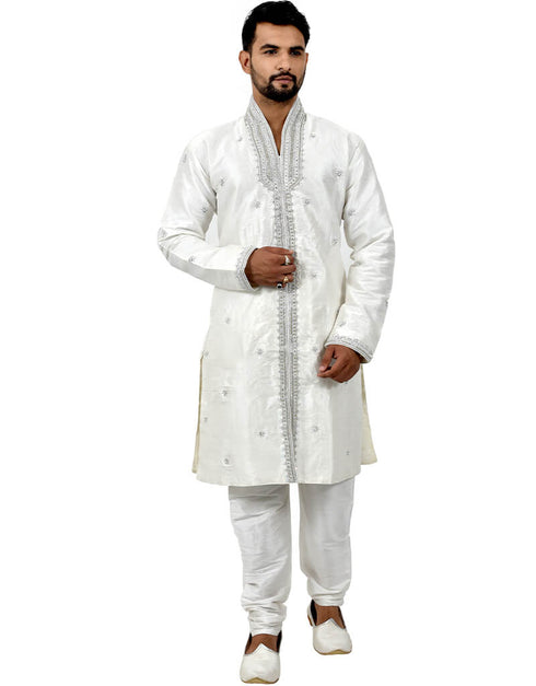 White Indo western Art Silk Chudidaar