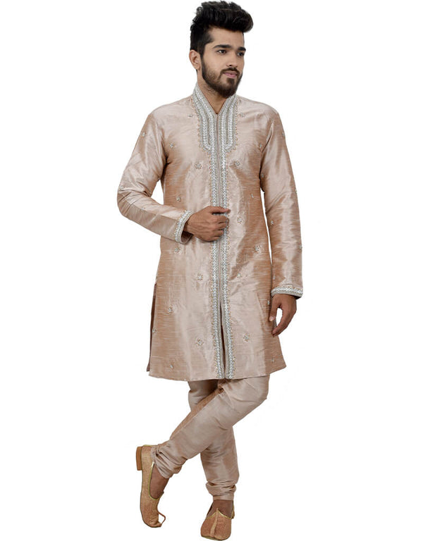 Almond Indo western Art Silk Chudidaar