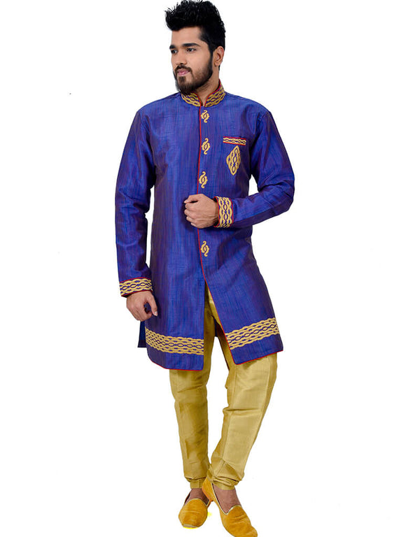 Blue Indo western Ghiccha Silk Chudidaar
