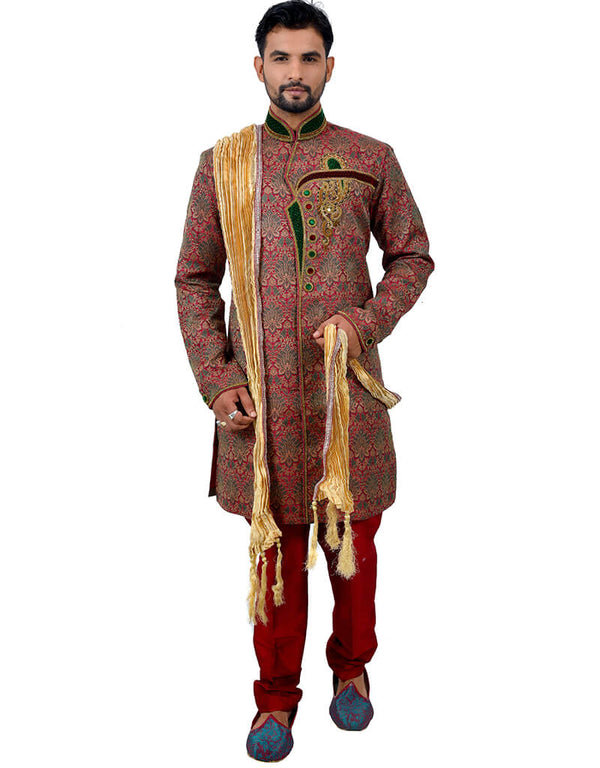 Multi Indo western Brocade Silk Chudidaar
