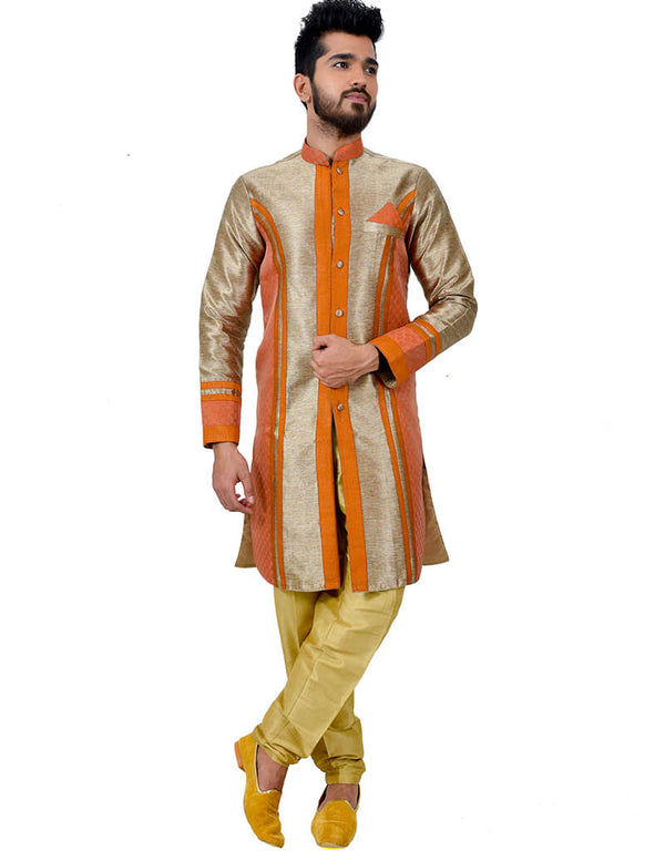 Khakhi Indo western Art Silk Chudidaar