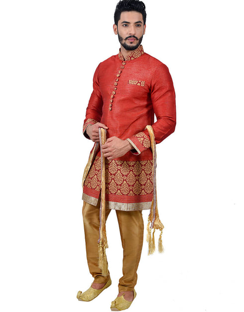 Maroon Indo western Art Silk Chudidaar Closure View