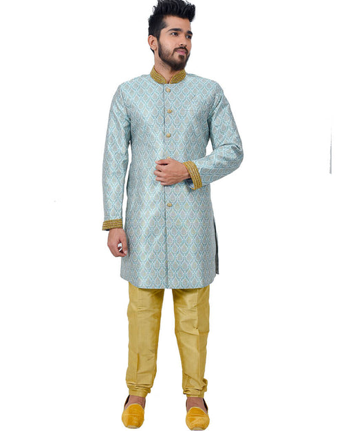 Multi Indo western Satan Tehra Brocade Silk Chudidaar