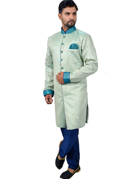 Pista Indo western Art Silk Chudidaar Closure View