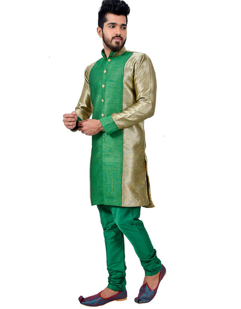 Khahki Indo western Art Silk Chudidaar Closure View