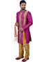 Neon Purple Indo western Art Silk Chudidaar Closure View
