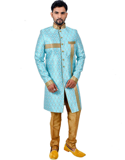 Multi Indo western Dupion Dohra Brocade Silk Chudidaar