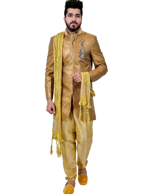 Deer Indo western Zari Brocade Silk Chudidaar
