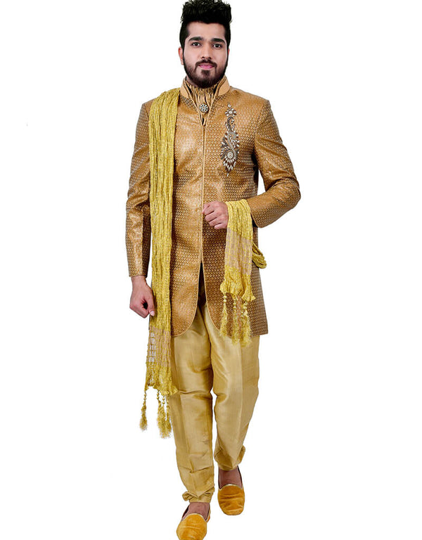 Deer Indo western Zari Brocade Silk Chudidaar