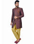Neon Purple Indo western Zari Brocade Silk Chudidaar Closure View