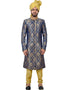 Blue Indo western Kinkhab Brocade Silk Chudidaar