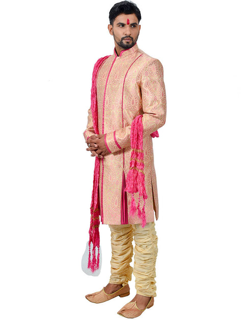 Multi Indo western Fancy Tehra Brocade Silk Chudidaar Closure View