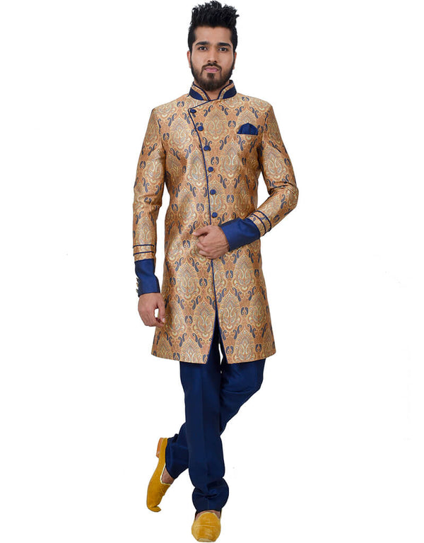 Multi Indo western Zari Brocade Silk Chudidaar