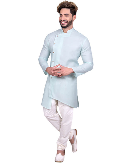 Light Cyan Indo western Cool Cotton Chudidaar