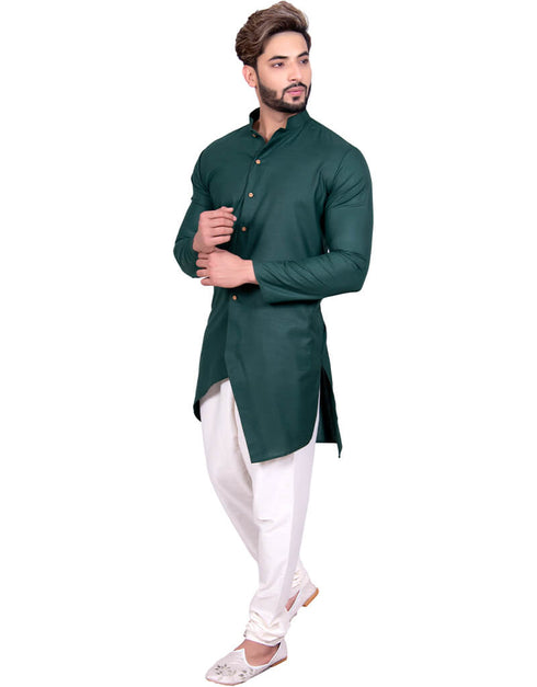 Bottle Green Indo western Cool Cotton Chudidaar