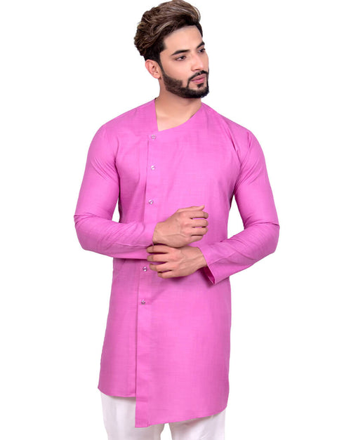 Fuchsia Indo western Cool Cotton Chudidaar Closure View