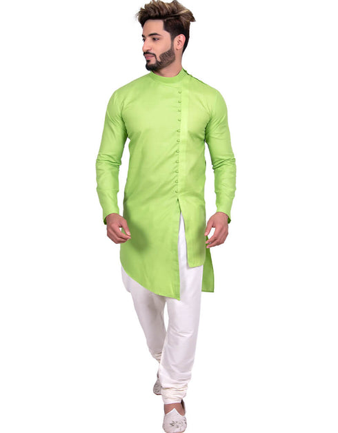 Spring Green Indo western Cool Cotton Chudidaar