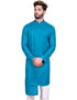 Tuquoise Blue Indo western Cool Cotton Chudidaar Closure View