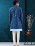 teal Kurta silk Jacket Closure View