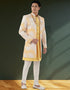 white yellow Kurta silk Jacket