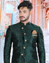Bottle Green Jodhpuri Art work Silk Pant Closure View