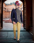 Navy Blue Jodhpuri Art work Silk Pant