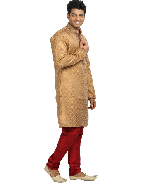 Goldenrod Kurta Zari Brocade Chudidaar Closure View