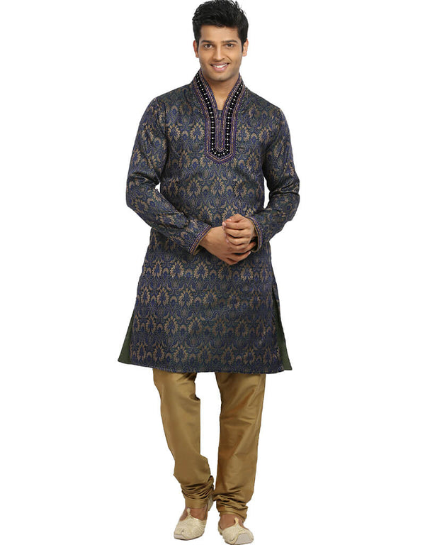Gold Kurta Zari Brocade Chudidaar