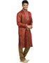 Tomato Kurta Zari Brocade Chudidaar Closure View