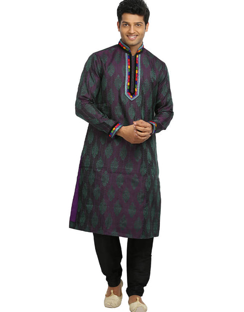Blueviolet Kurta Kela Brocade Chudidaar