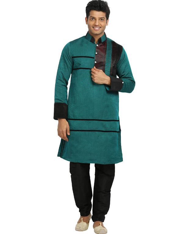 Green Kurta Kela Brocade Chudidaar