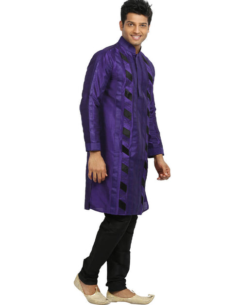 Purple Kurta Art Silk Chudidaar Closure View