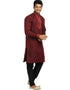 Maroon Kurta Cotton Silk Chudidaar Closure View