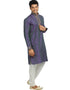 Purplegreen Kurta Cotton Silk Chudidaar Closure View