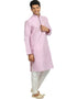 Lightpink Kurta Cotton Silk Chudidaar Closure View